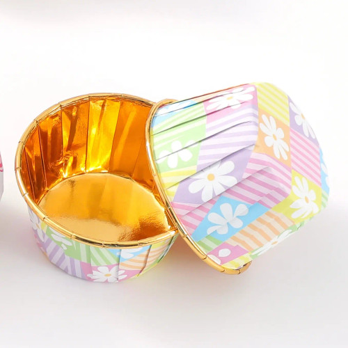 کپسول کاپ کیک آلومینیومی گلدار- رنگ روشن